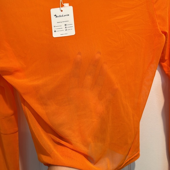 NWT Orange Mesh Long Sleeve - Picture 8 of 11